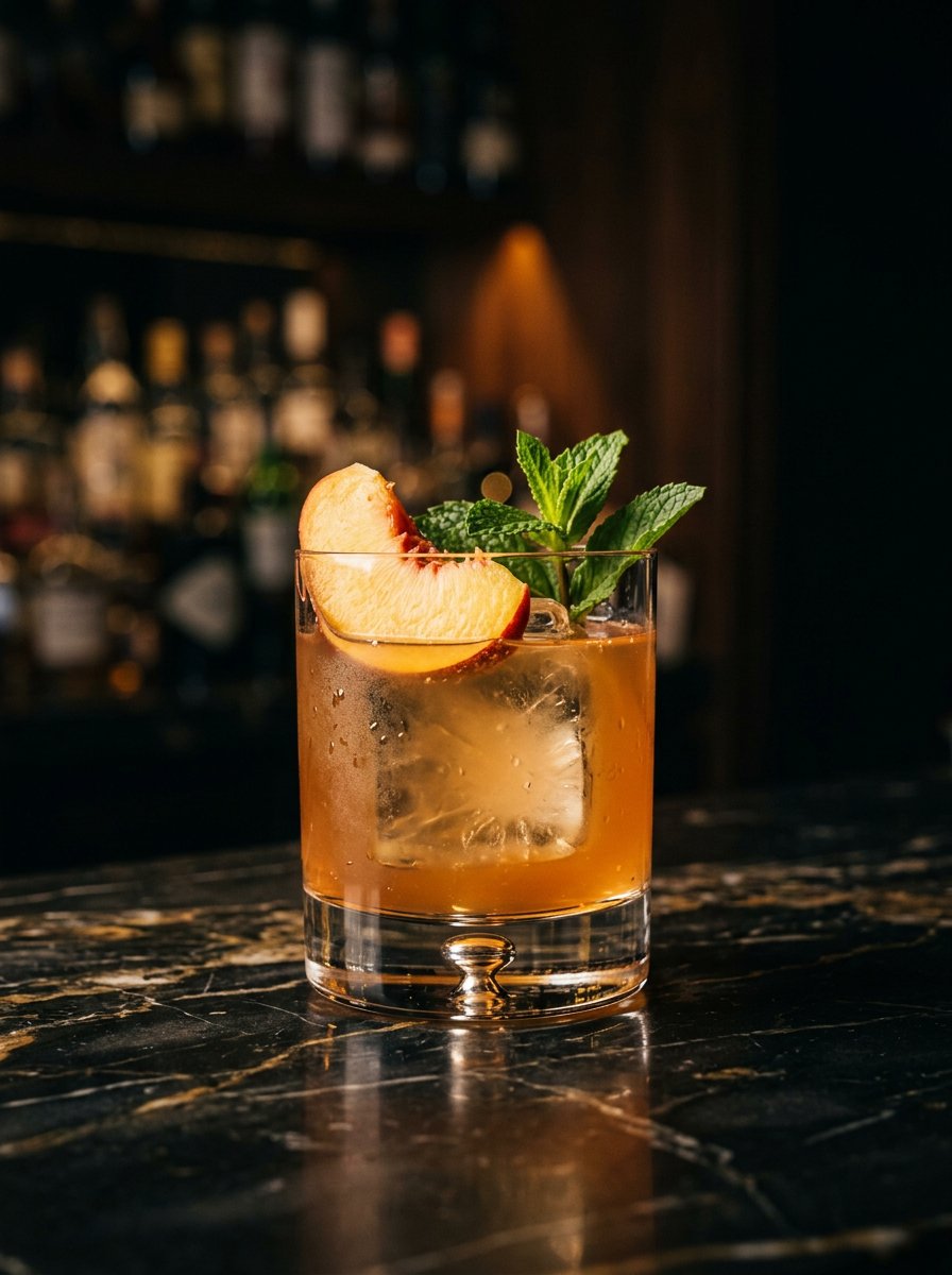 Pfirsich-Rum-Shrub Weißer Rum Cocktail Rezept – Cocktail Compass
